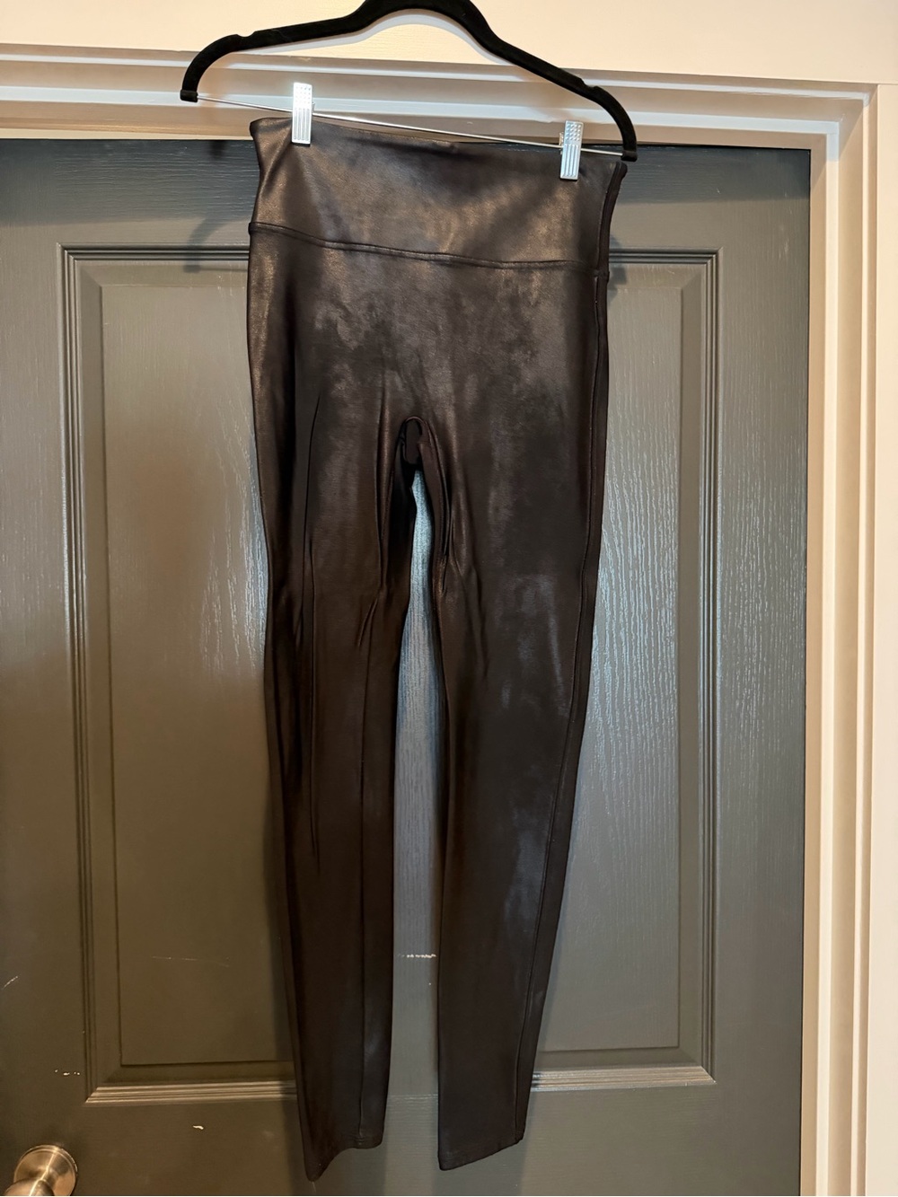 SPANX Black Faux Leather High-Waist Leggings